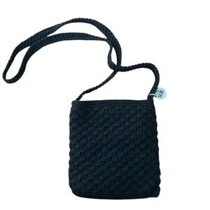 The Sak Black Crochet Small Mini Crossbody Bag Black